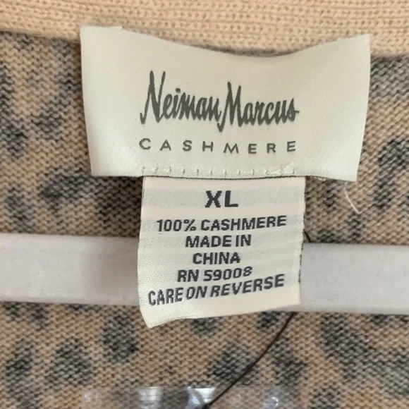 Neiman Marcus Cashmere Collection Leopard Print Cardigan NEW